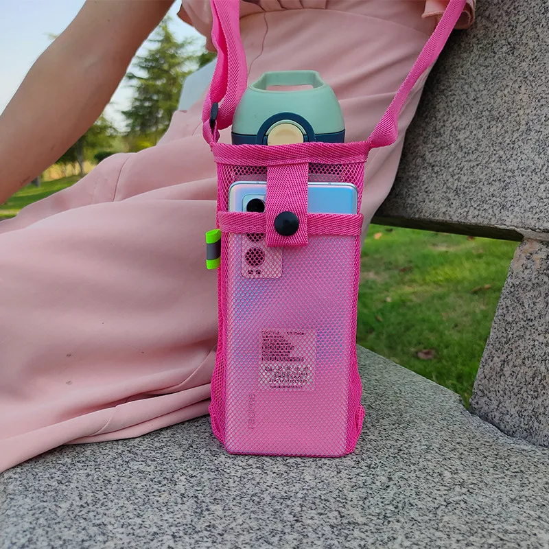 Wasserflaschenhalter mit verstellbarem Schultergurt, Handytasche, Schlinge, Wasserflaschenhülle für Sport, Fitnessstudio, Wandern, Camping Image