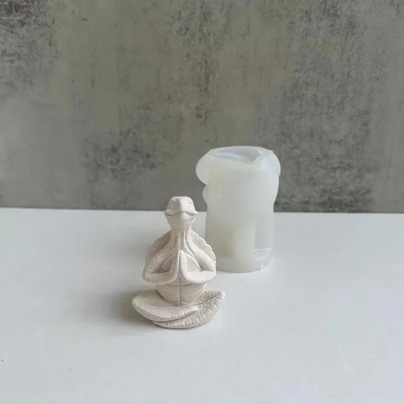 Neue Silikonformen Meditation Schildkröte Aromatherapie Kerzenform mit Händen zusammen Schildkröte Gips Dekoration Kunst Gips Formen Werkzeug Image