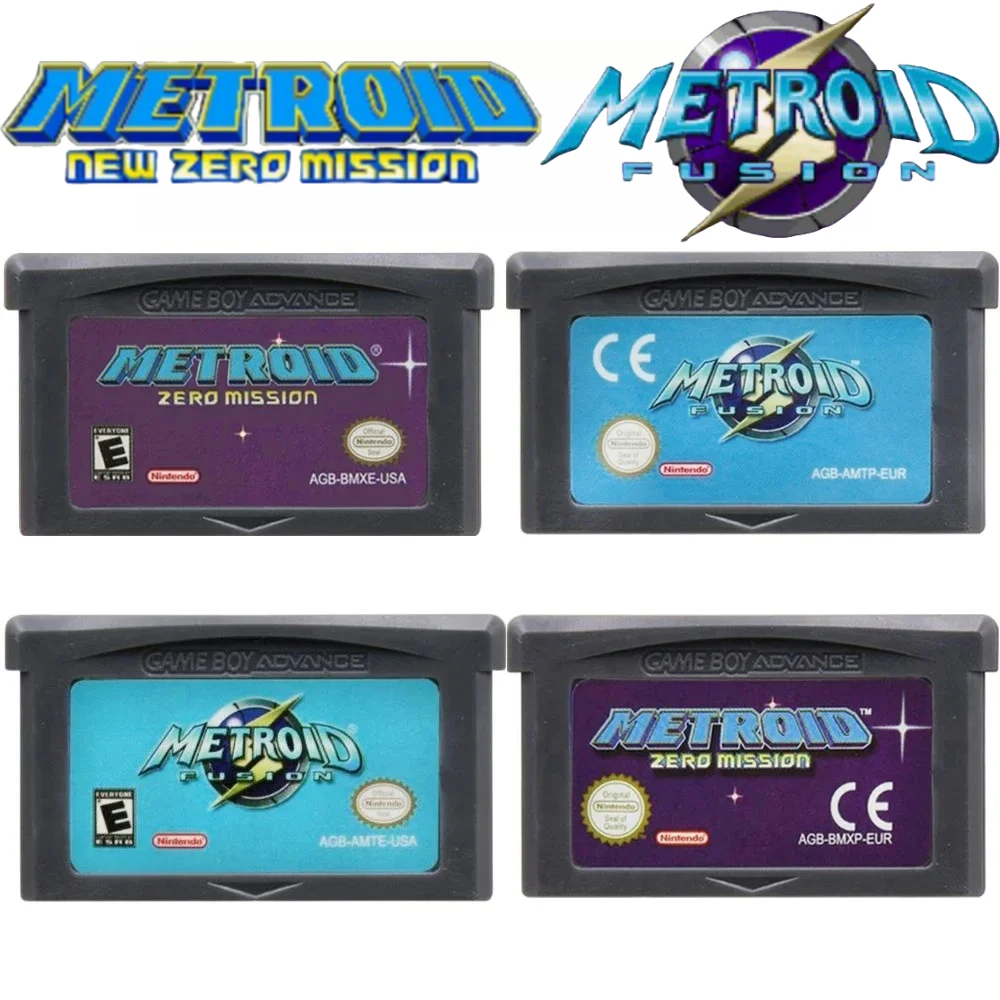 GBA Game 32-bit Video Game Cartridge Console Card Metroid Series Fusion Zero Mission for GBA NDS USA/EUR Battle Game Card
