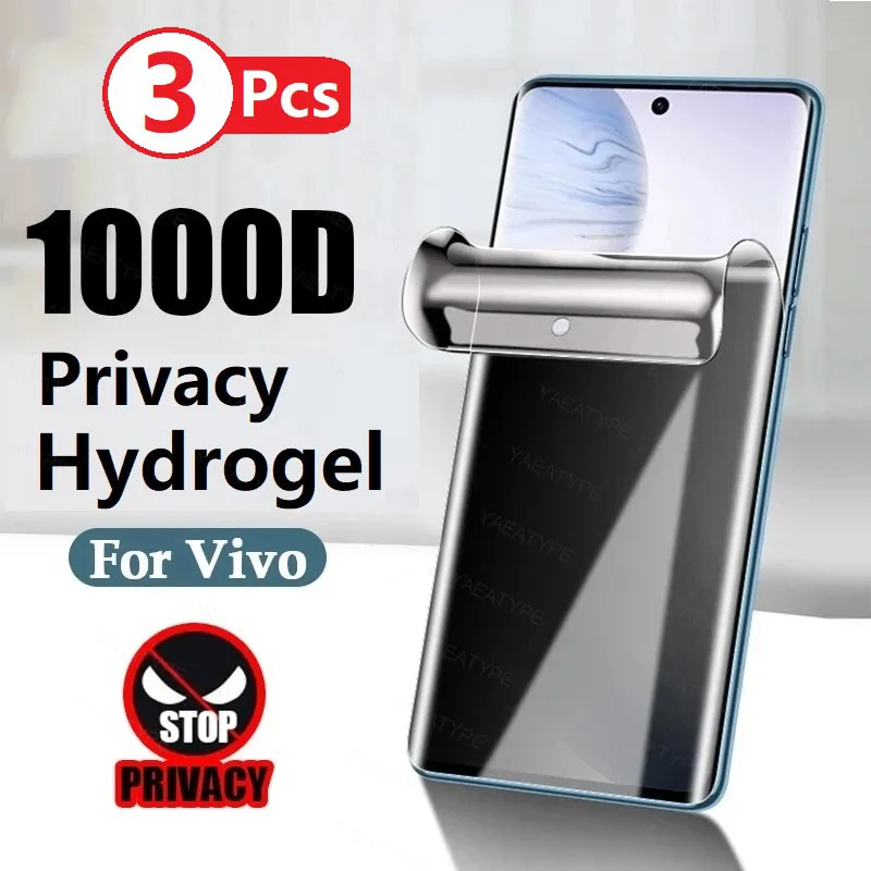 3Pcs Privatsphäre Hydrogel Film Für VIVO X200 X200s X100 Ultra Y19 Y19e Y300t Pro Plus Screen Protector Ohne fingerabdruck Entriegelung Image