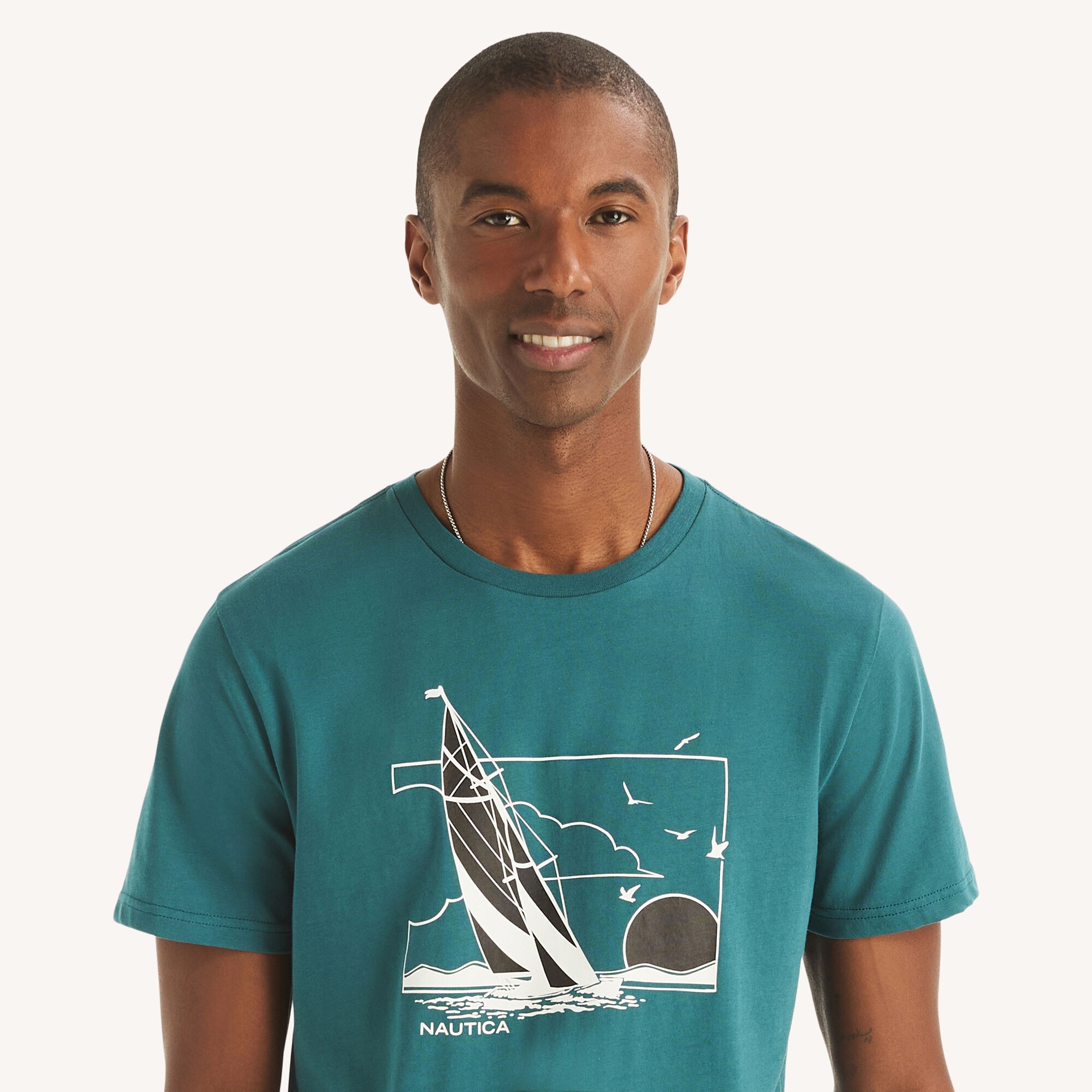 Nautica Men's Sail More Graphic T-Shirt 303 (Spruce), L