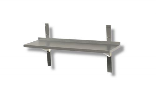 VM Europa - Edelstahl Wandregal - Einfach Montierbar - AISI 430 Legierung - Wandregal Küchenregal Gastronomie: 60 x 30 cm / einfach / 40 kg Image