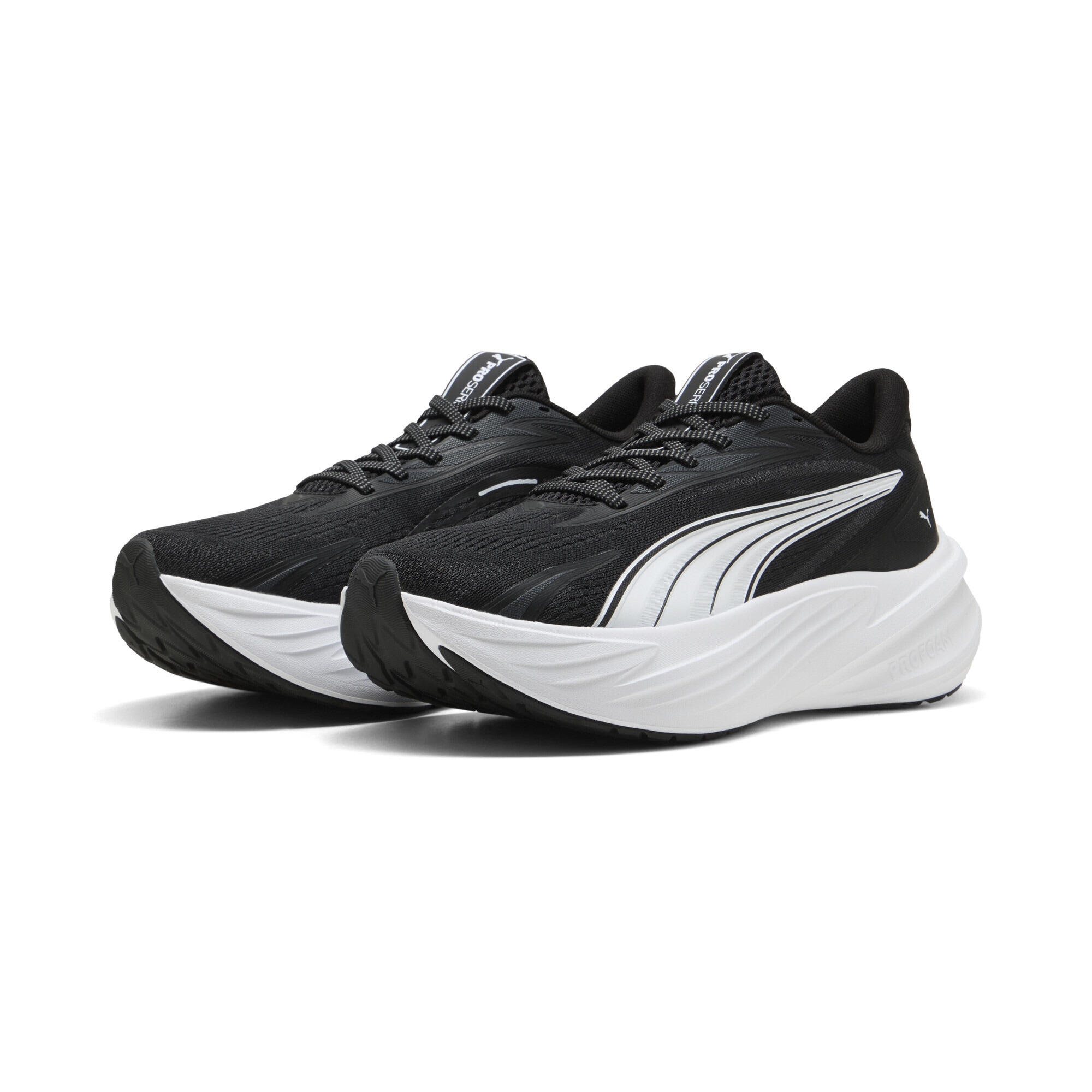Trainingsschuh PUMA "Maxima Pro Laufschuhe Erwachsene", Herren, Gr. 43, schwarz, weiß, Obermaterial: Textil, Synthetik; Futter: Textil; Innensohle: Textil; Laufsohle: Gummi, Schuhe