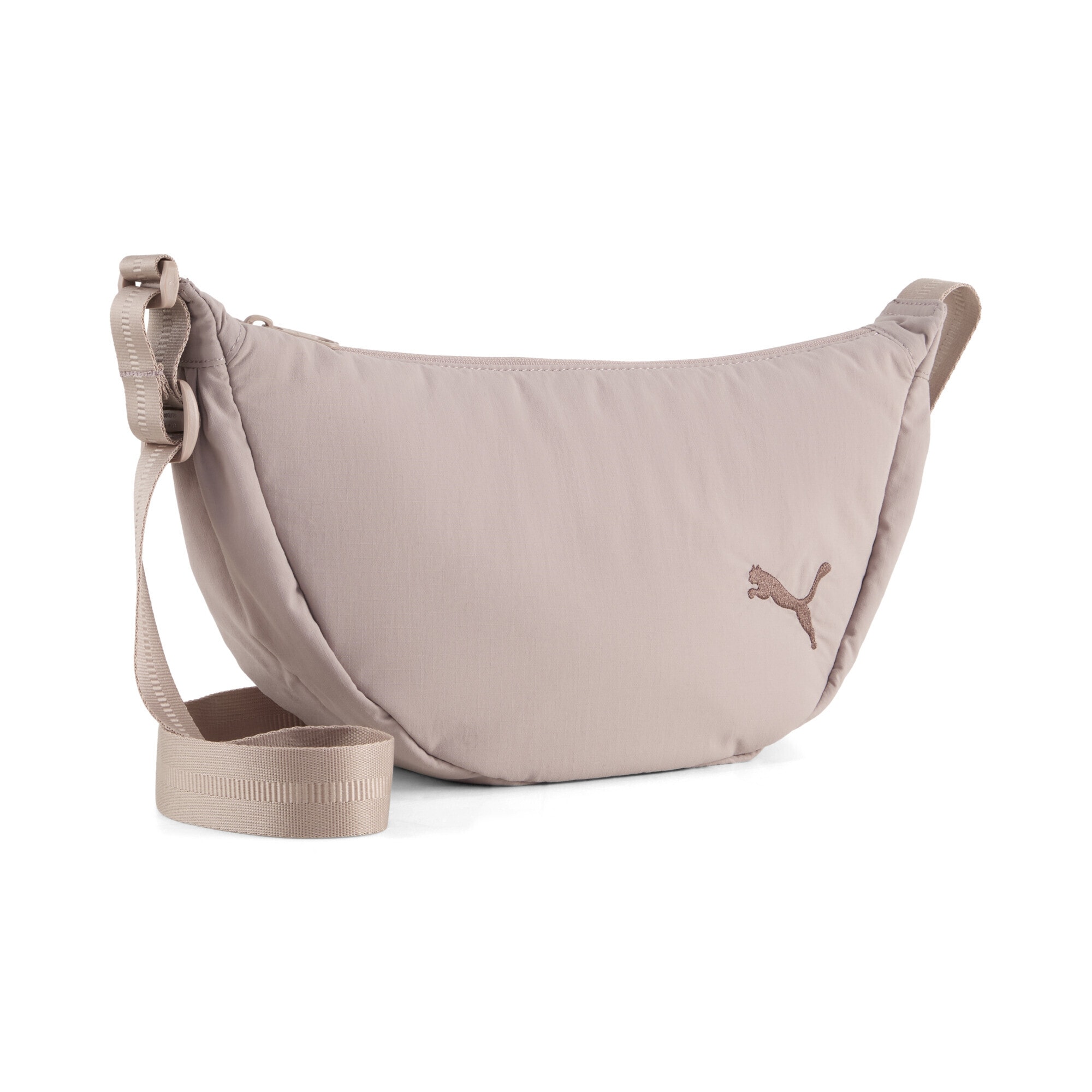 Handtasche PUMA "HER 3L Halbrunde Tasche Damen", Damen, Gr. B/H/T: 33cm x 17cm x 10cm onesize, sandstone beige, Taschen Handtasche