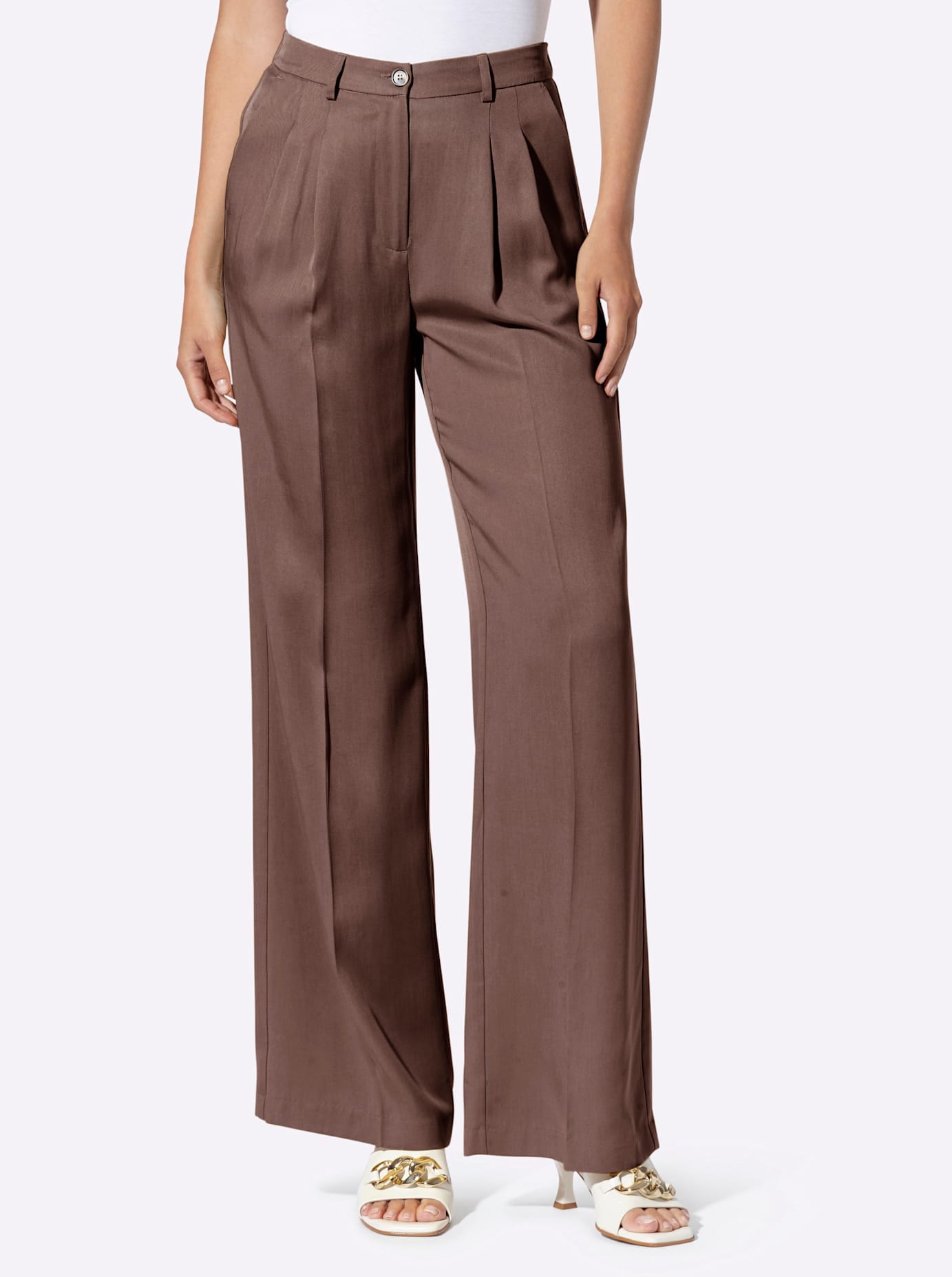 Webhose HEINE, Damen, Gr. 34, Normalgrößen, schoko, 100% Lyocell, unifarben, Hosen