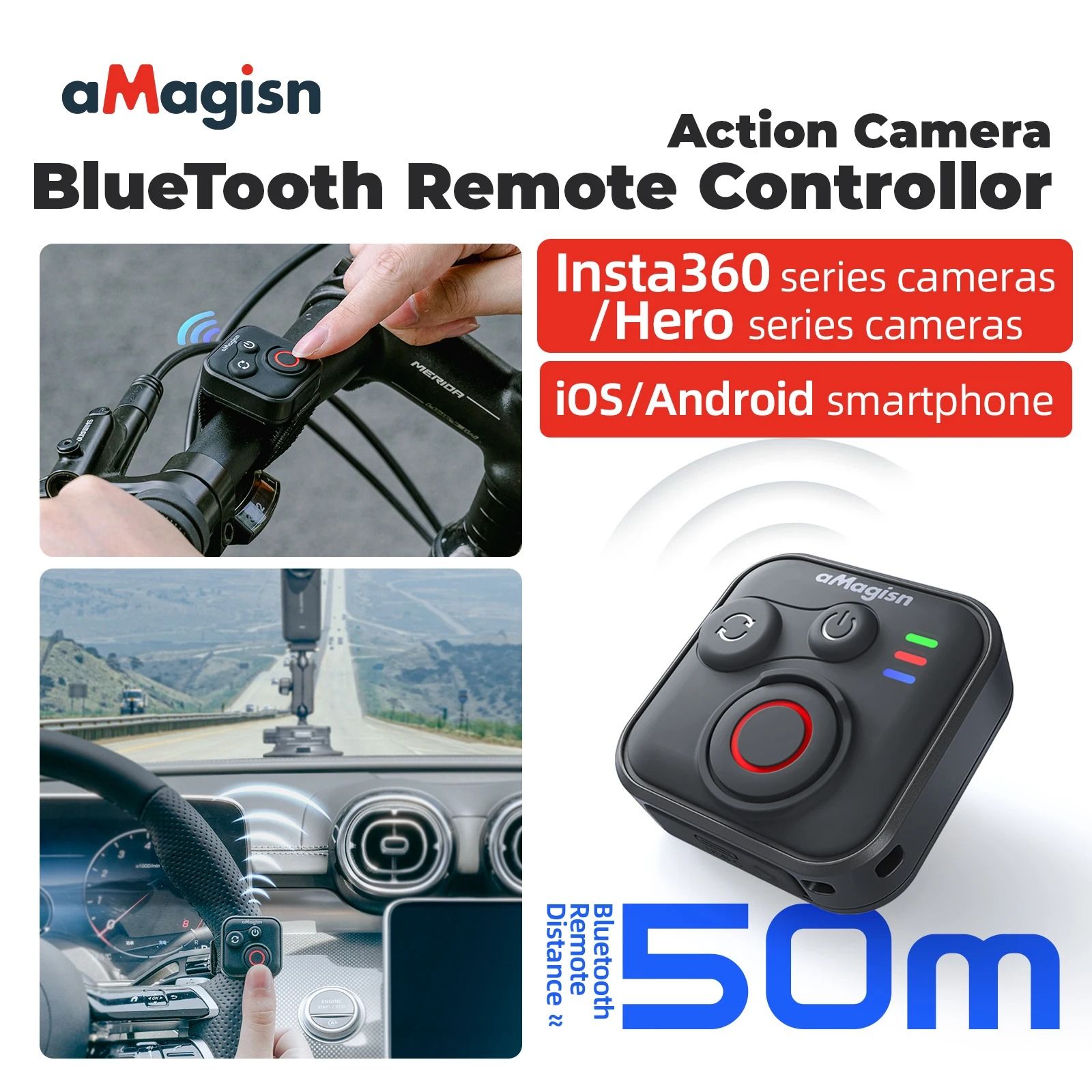 Bluetooth Action Camera Remote Control For Insta360 And GoPro Cameras Bluetooth Action Camera Remote Control For Insta360 And GoPro Cameras