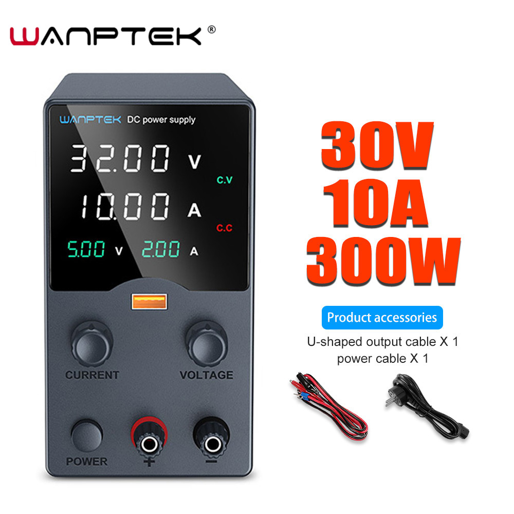 Wanptek DC Power Supply, Adjustable Lab Power Supply, Voltage Regulator, Variable Bench Power Supply For Electronics w tps1203 Black