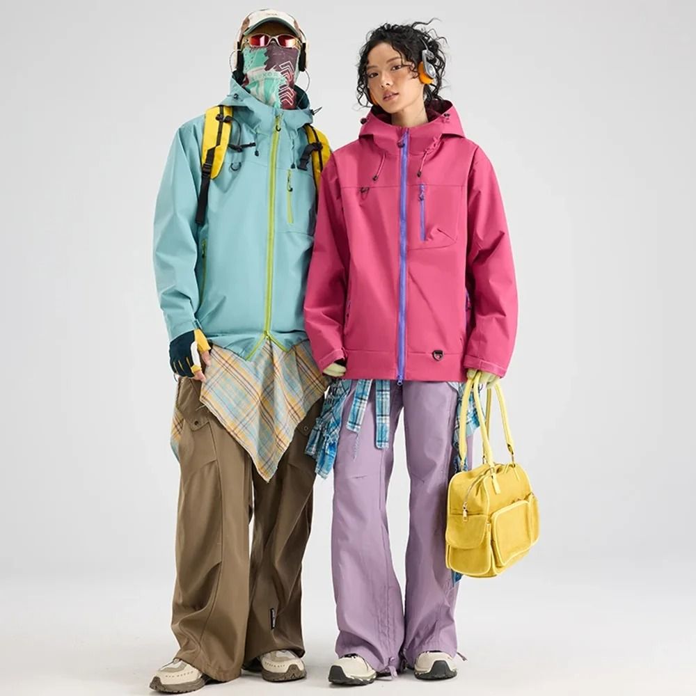 Waterproof Hiking Jacket Unisex Hooded Outdoor Windbreaker purple 3xl