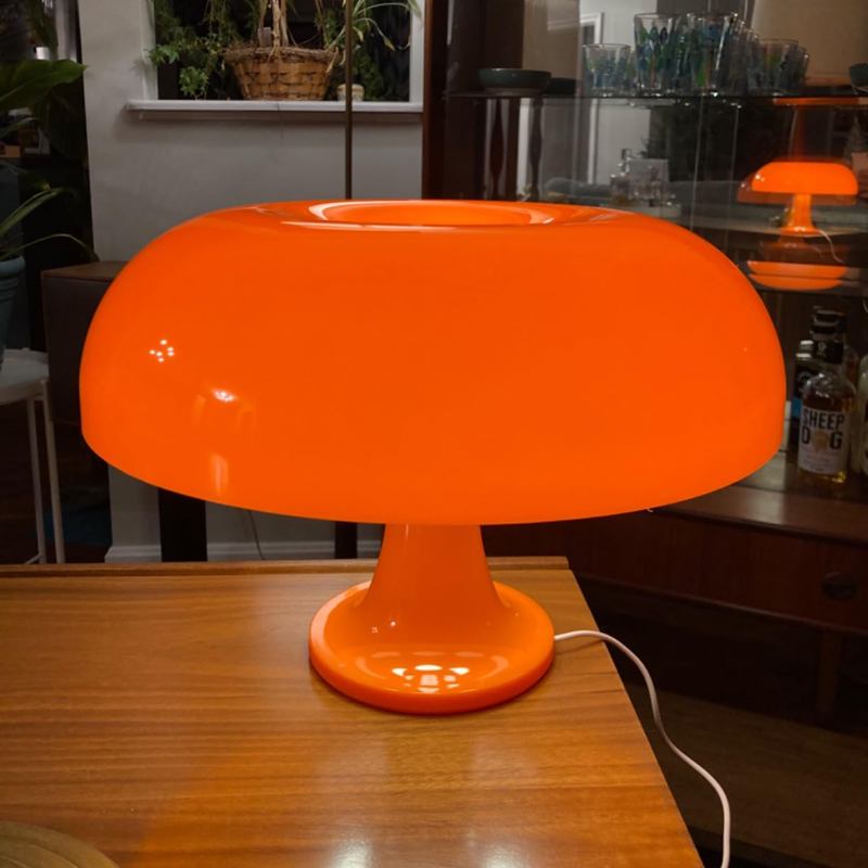 LED Mushroom Table Lamp, Modern Minimalist Desk Light, Perfect For Hotel Bedroom, Living Room, And Bedside Decoration orange