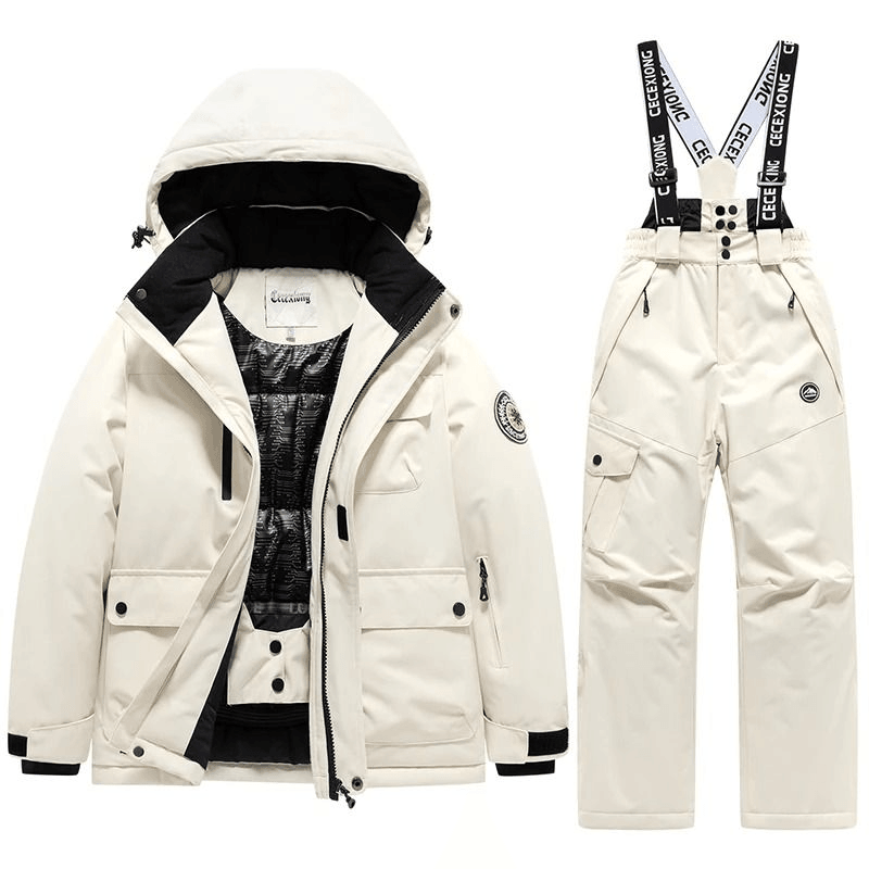 Waterproof Kids Ski Jacket & Pants Set, Warm, Breathable & Windproof Snow Outfit 10 orange Jacket Black Pants