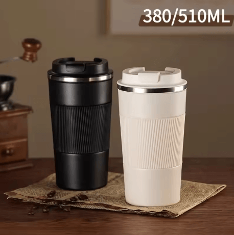 304 Stainless Steel Vacuum Insulated Water Bottle 500ml Anti Slip Thermal Coffee Mug For Office And Travel red 380ml