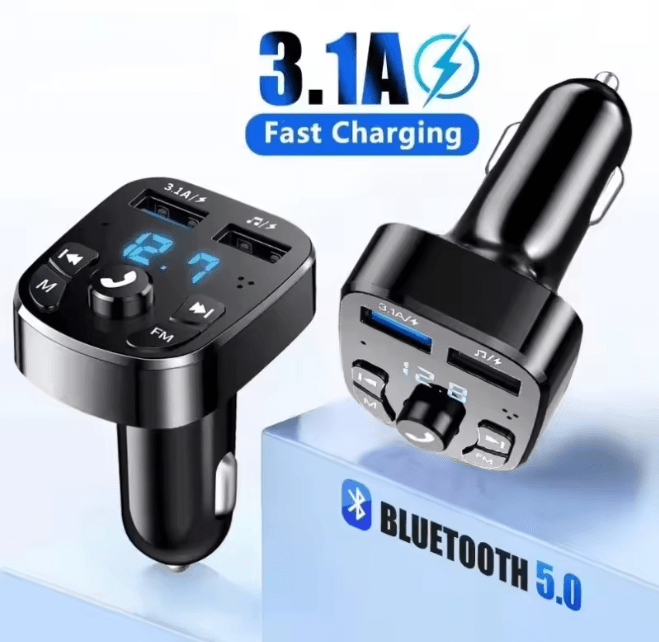 DriveTune Bluetooth Car MP3 Player With Dual USB Fast Charger e