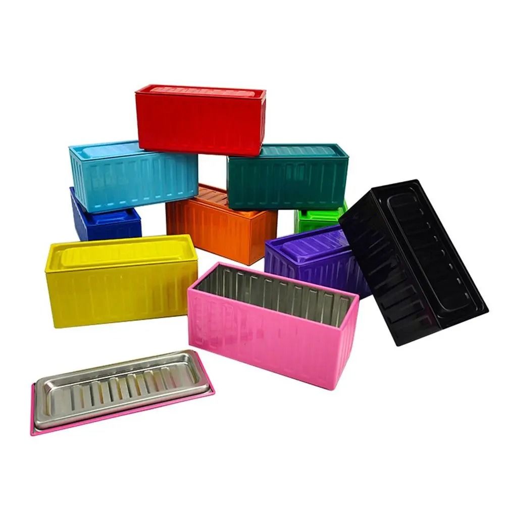 Industrial Metal Storage Box Creative Home Collection Model Container Decoration orange