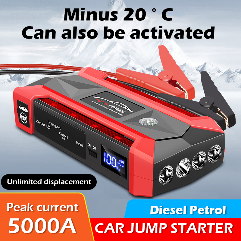 Auto Jump Starter Petrol Diesel, Car Battery Starter Portable Charger Emergency Power Supply with Toolbox Kits