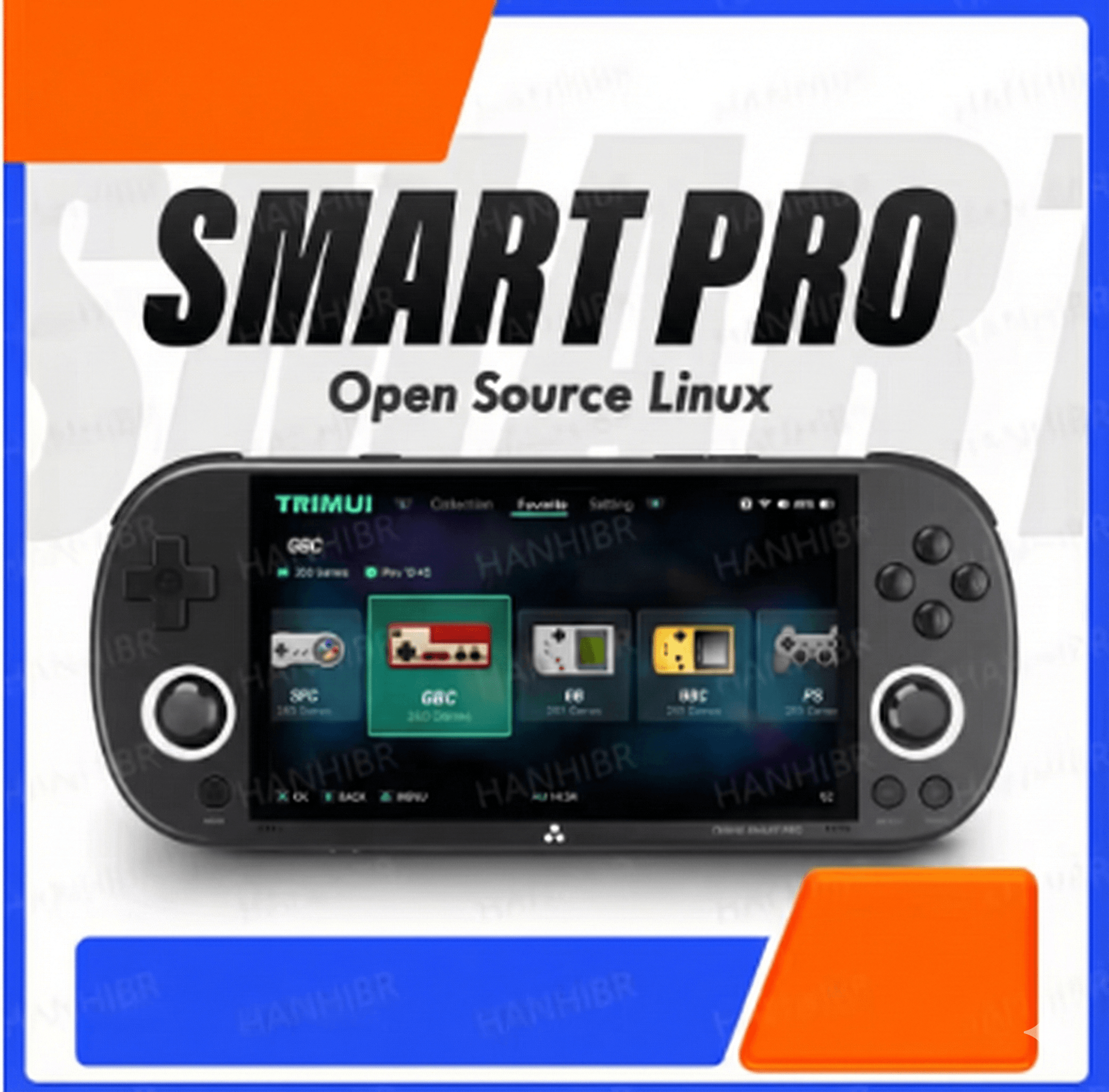 Smart Pro Trimui Handheld Game Console IPS Screen Linux Joystick RGB Lighting Retro Video Game Gift black