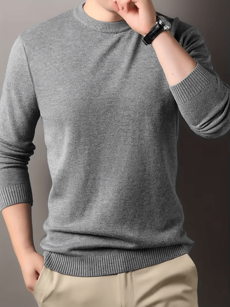 Men's Knit Cashmere Sweater For Daily Warmth, Layering & Comfort blue l