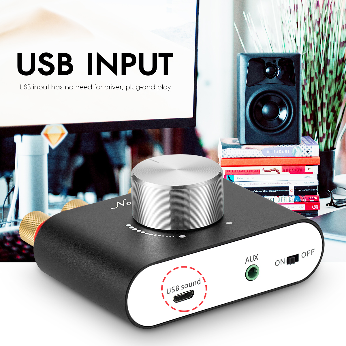 Nobsound Mini Bluetooth Amplifier, Hifi Audio Receiver Power Amp , Car Sound Enhancement with Power Supply