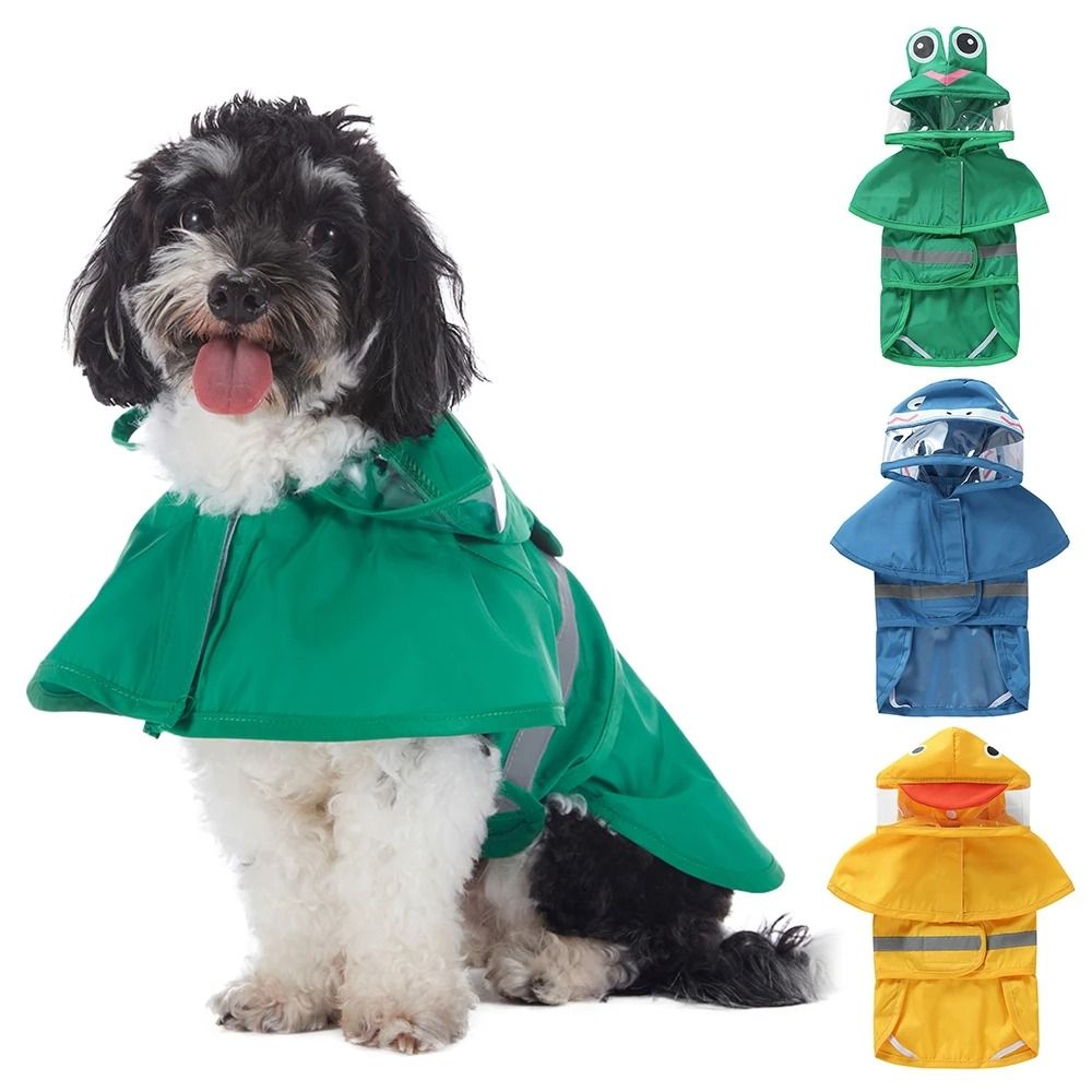 Reflective Waterproof Dog Raincoat With Hood For Outdoor Walks green m