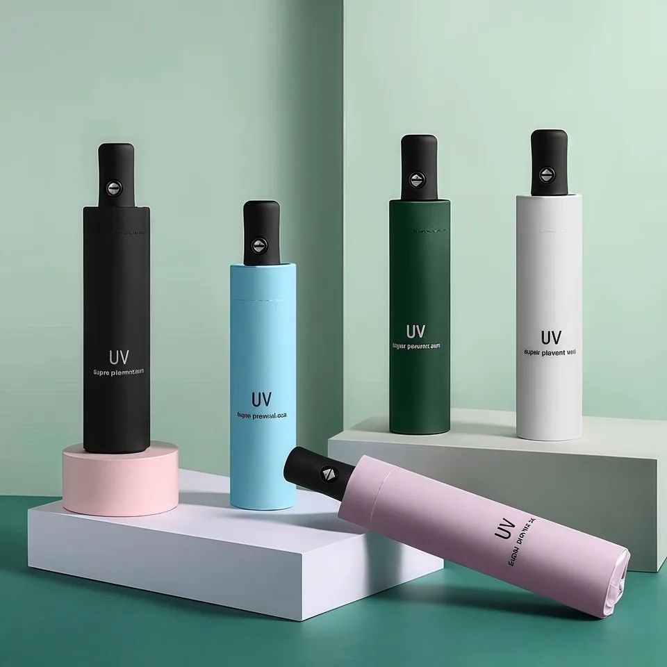 Portable Automatic Weather Umbrella sky Blue iron 8k