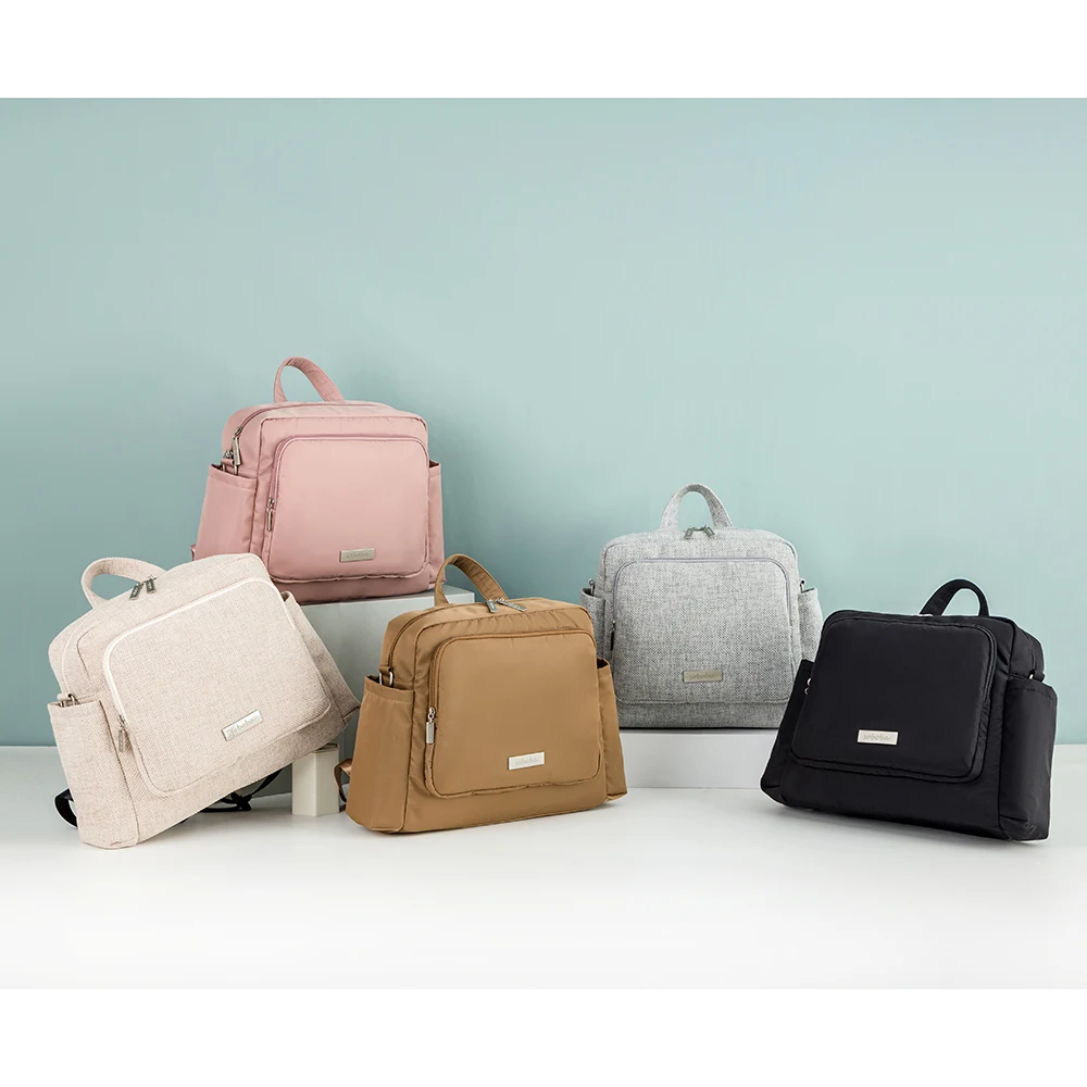 Large Capacity Waterproof Diaper Bag For Mother, Solid Polyester Newborn Baby Travel Backpack black