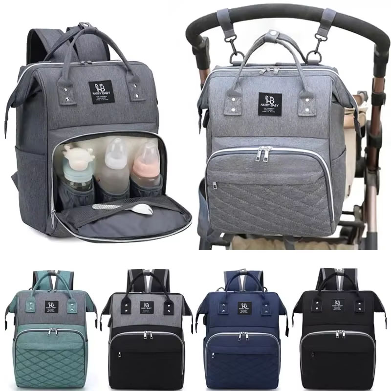Mommy Diaper Bags For Baby Stroller, Large Capacity Nappy Backpack With Changing Mat, Convenient Baby Nursing Bags black