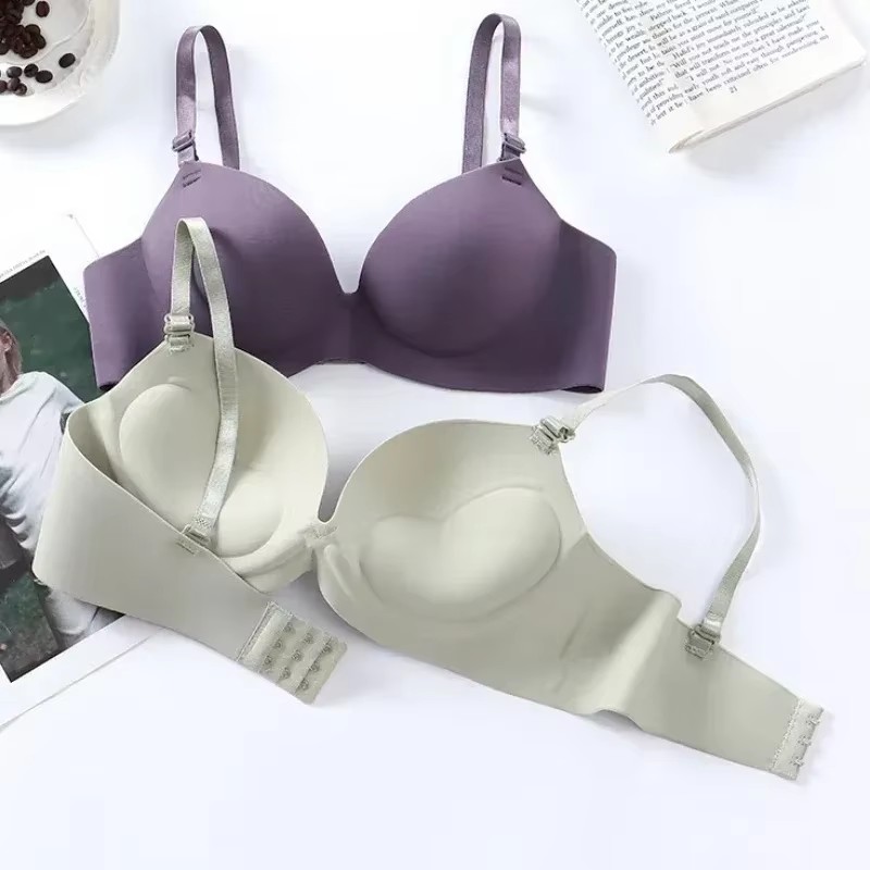Breathable Women Seamless Bra, Sexy Push Up Bralette, Wireless Fashion Lingerie For Girls purple b 36