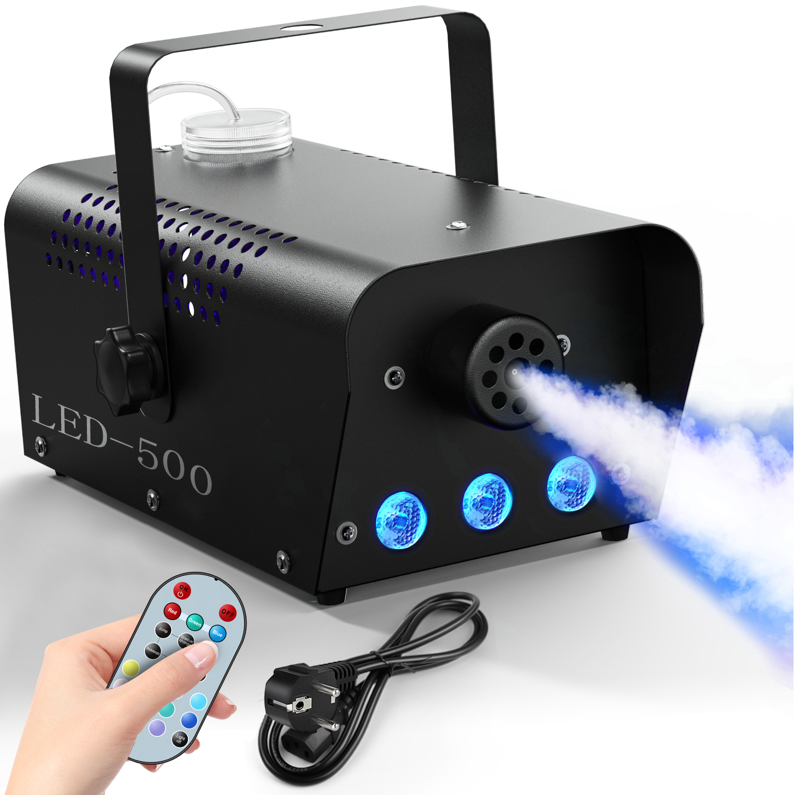 RGB Smoke Machine Fog Ejector With Remote For DJ Events, Halloween, Christmas us Plug