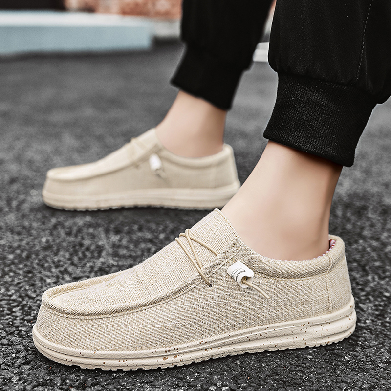 Casual Men Shoes, Light Breathable Canvas Loafers Shoes, Comfortable Flats, Leisure Male Vulcanized Walking Sneakers blue 40