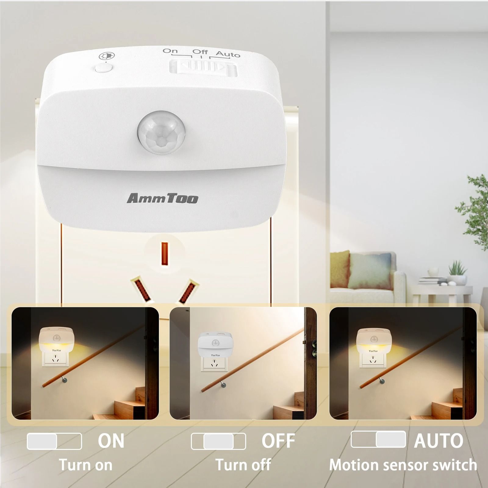 Mini LED Night Light With PIR Motion Sensor For Bedroom And Hallway aaa Battery Powered warm White