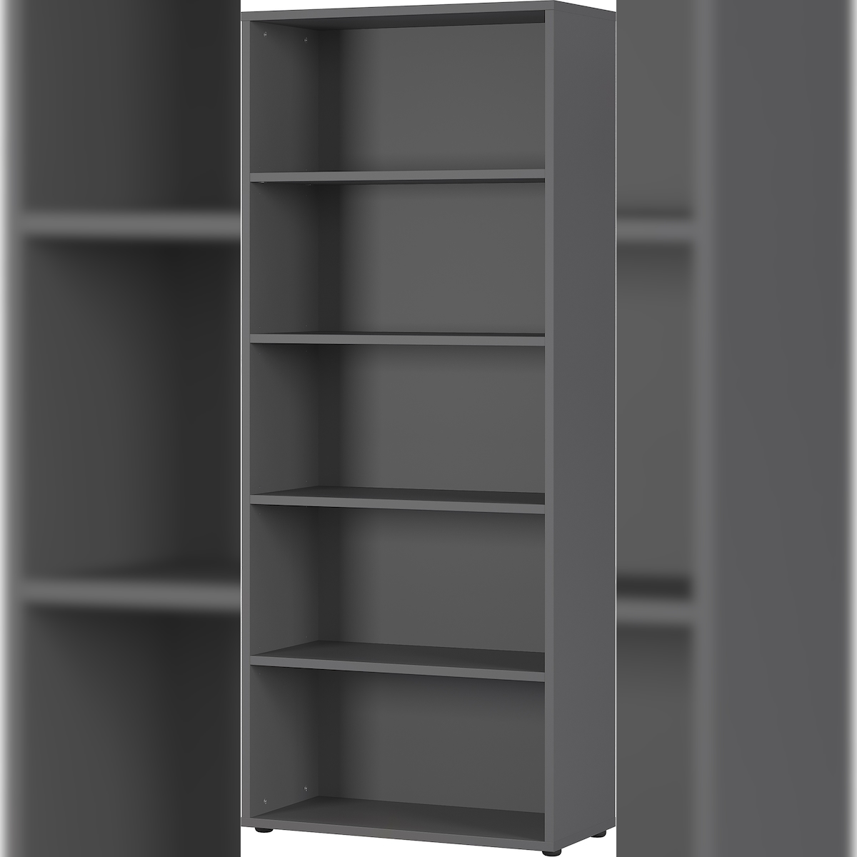 Aktenregal Universal XL hoch 197cm 80cm breit | 5 Ordnerhöhen Graphit | Büroregal Made in Germany | Büromöbel `Frankfurt` Kadima Design Image