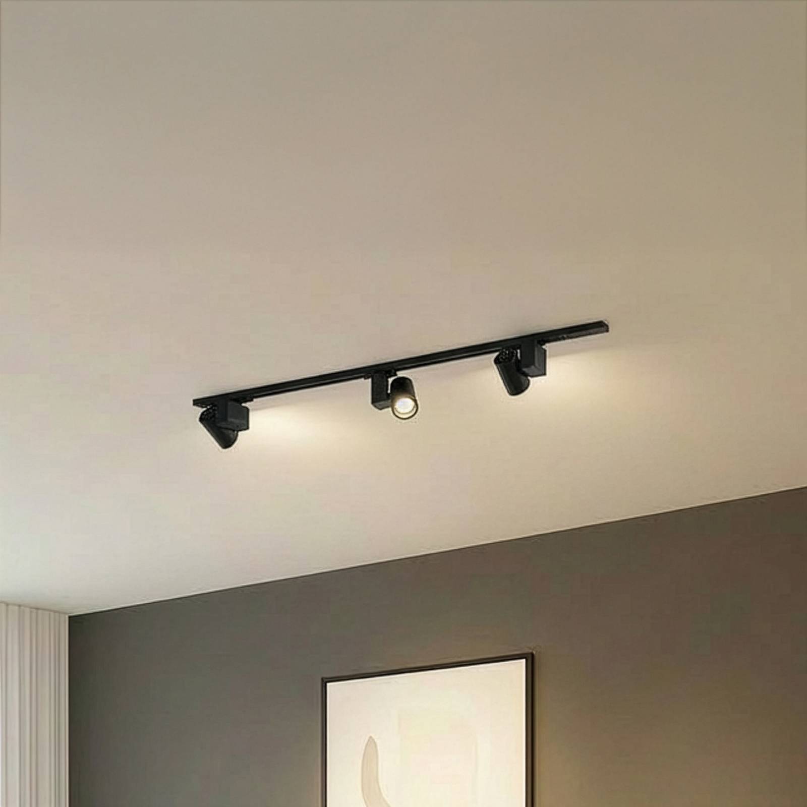 Lindby Schienensystem Linaro, 3er-Set Brinja, LED, schwarz Linaro/Brinja, schwarz, für Wohn- / Esszimmer, Aluminium, Modern