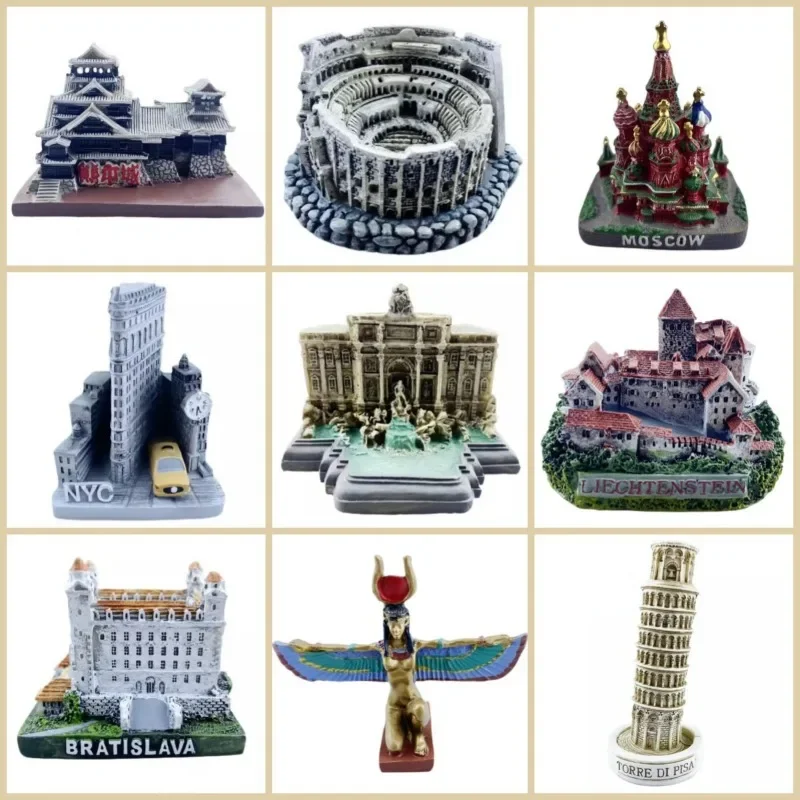 Fontana di Trevi Modell Kumamoto Castle Figuren Liechtenstein Mont-Saint-Michel Edingburgh Castle Miniaturen Geschenke Souvenirs Image