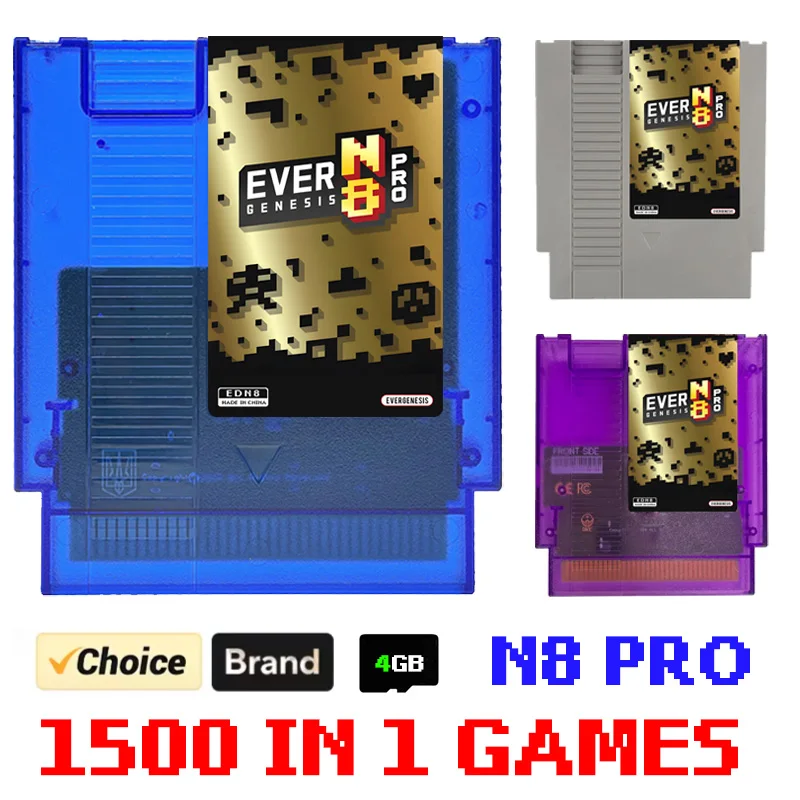 Carte de jeu FC N8 Pro 1500 en 1, avec carte TF 4G, Version chinoise OSV13 pour ordinateur familial, lecteur NES, Console de jeu vidéo américaine 8 bits