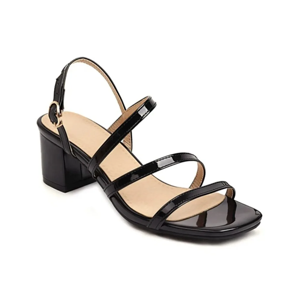 Damen-Sandalen, Gladiator, offene Spitze, dicke High Heels, Partykleid, Büro, Hochzeit, Schuhe, Braut, große Größe 50, 51, 52, 259