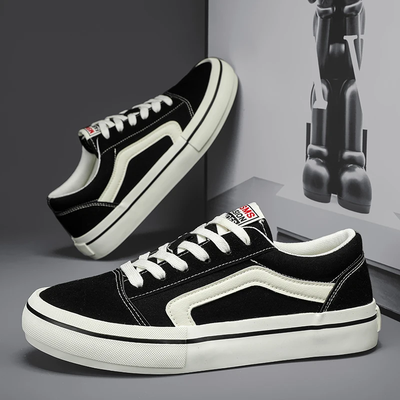 Heiße Klassische Schwarze Männer Leinwand Schuhe Mode Lace-up männer Vulkanisierte Schuhe Atmungs Skateboard Leinwand Turnschuhe Mann Espadrille