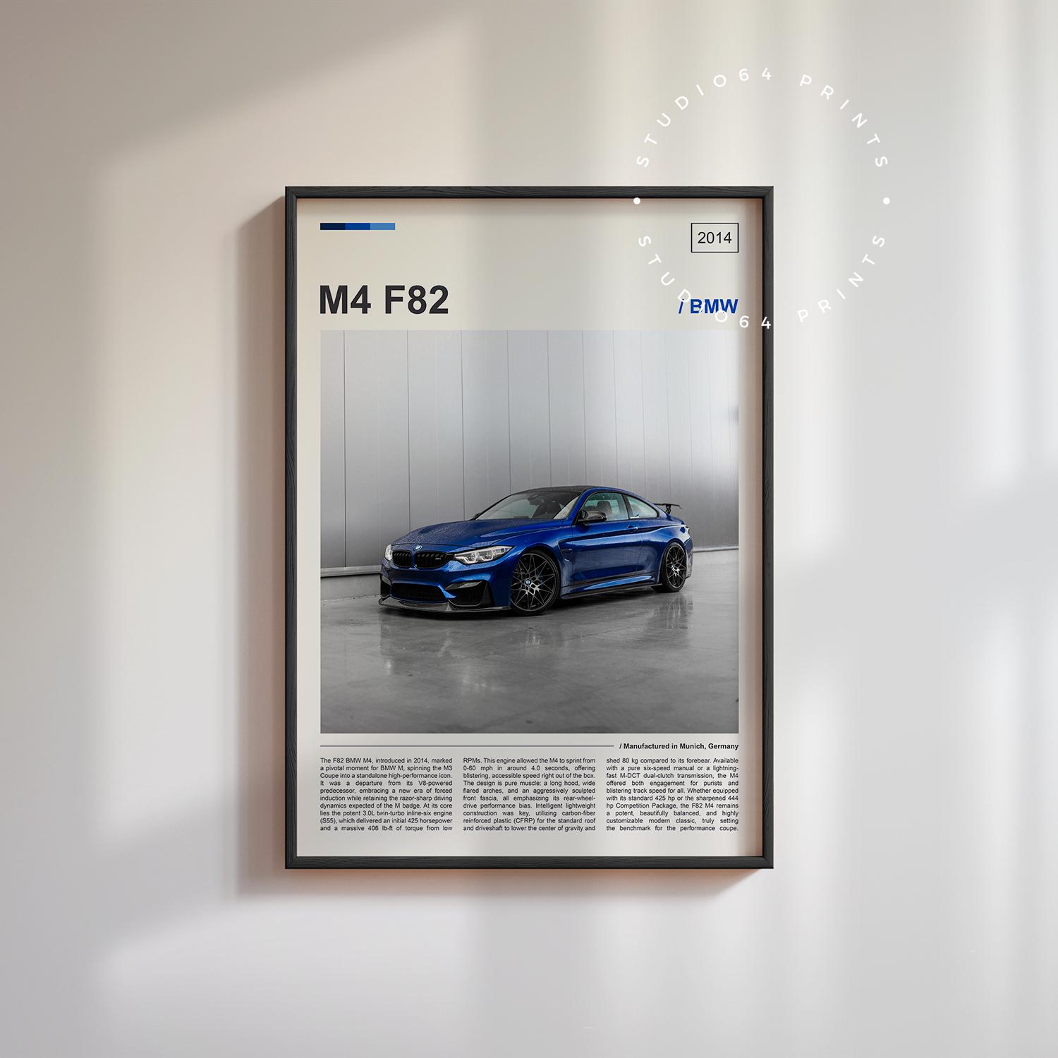 Stampa artistica BMW M4 F82 / Poster BMW M2 F82 / Poster BMW / Regalo per appassionati di auto / Regalo per il fidanzato