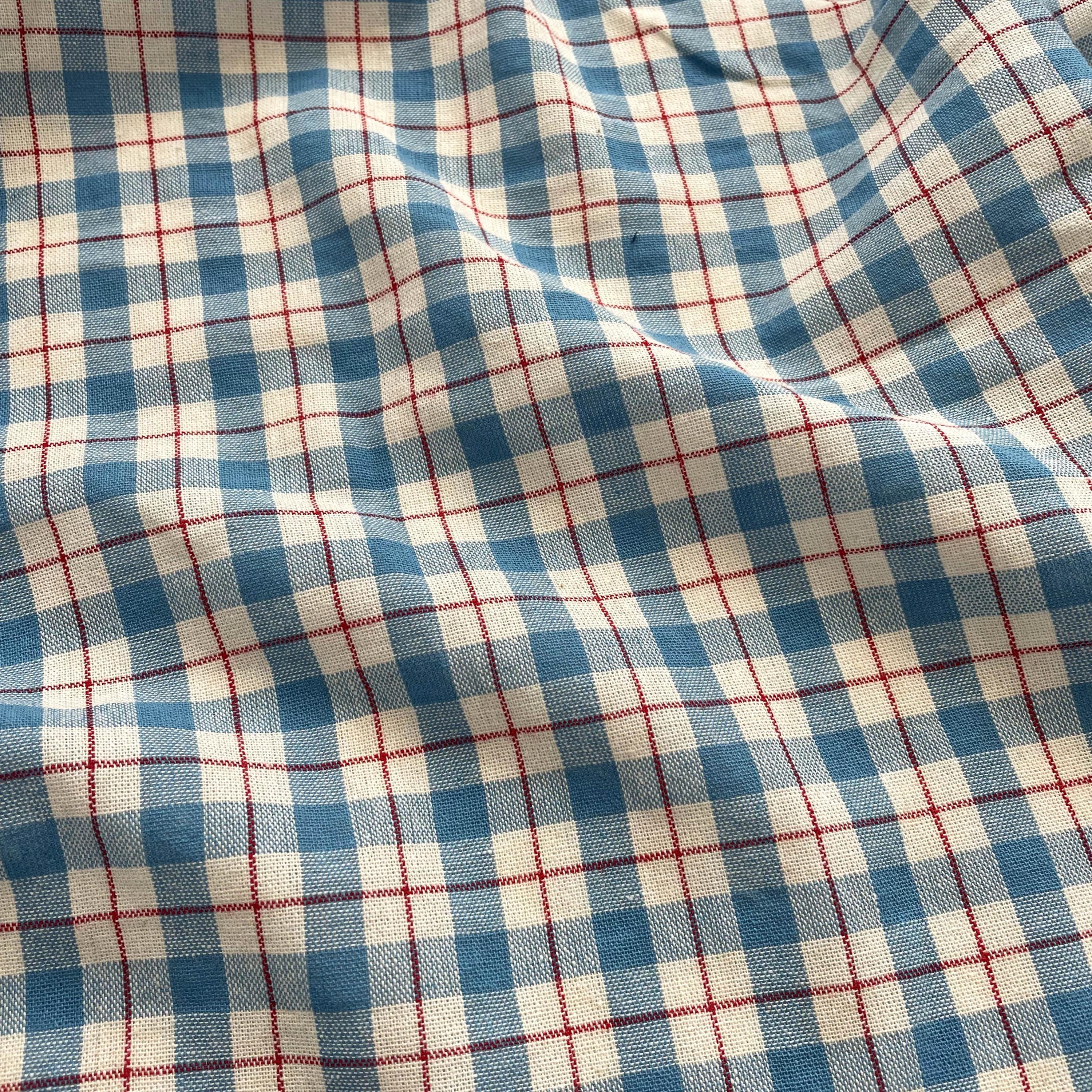 Tessuto di cotone a quadri blu, tessuto a quadri, tessuto di cotone, tessuto per patchwork, tessuto per abiti, tessuto morbido, tessuto per tende, tes