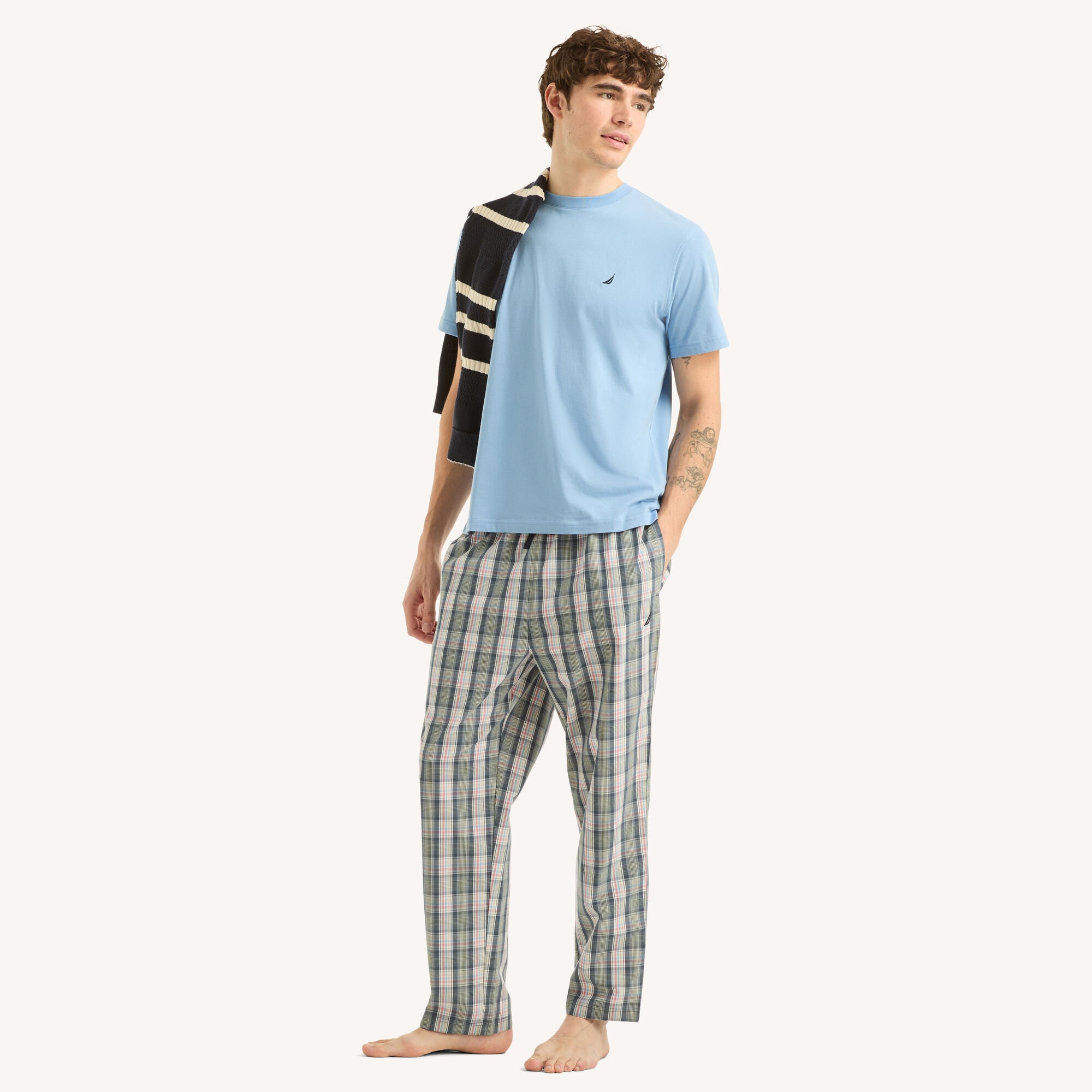 Nautica Men's Plaid Pajama Pant Set 494 (Breeze), XL