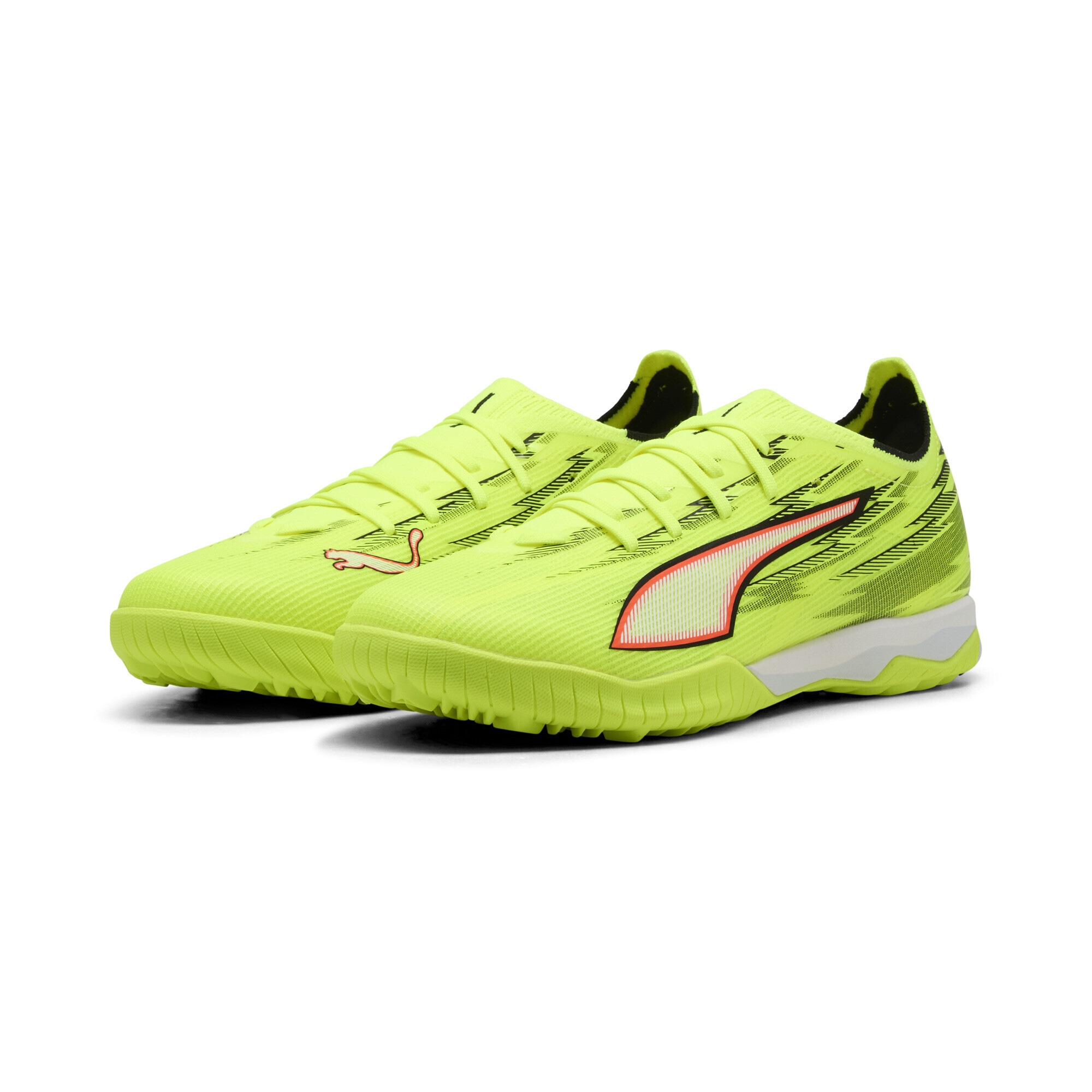 Fußballschuh PUMA "ULTRA 6 MATCH TT Fußballschuhe Erwachsene", Damen, Gr. 48, gelb alert schwarz glowing rot lime squeeze, Obermaterial: Textil, Synthetik; Futter: Textil, Synthetik; Innensohle: Textil; Laufsohle: Gummi, Schuhe Fußballschuh