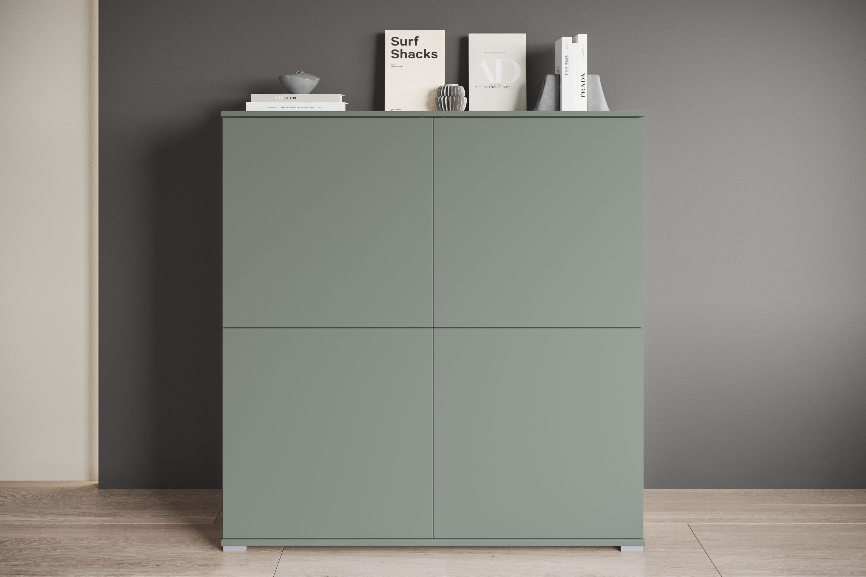 PC-Schrank OTTO HOME "Kenia, Sekretär, Home Office", salbei, B:120cm H:125cm T:39,5cm, Sekretäre, Mit Push-to-open, Tastaturauszug und praktischem Stauraum