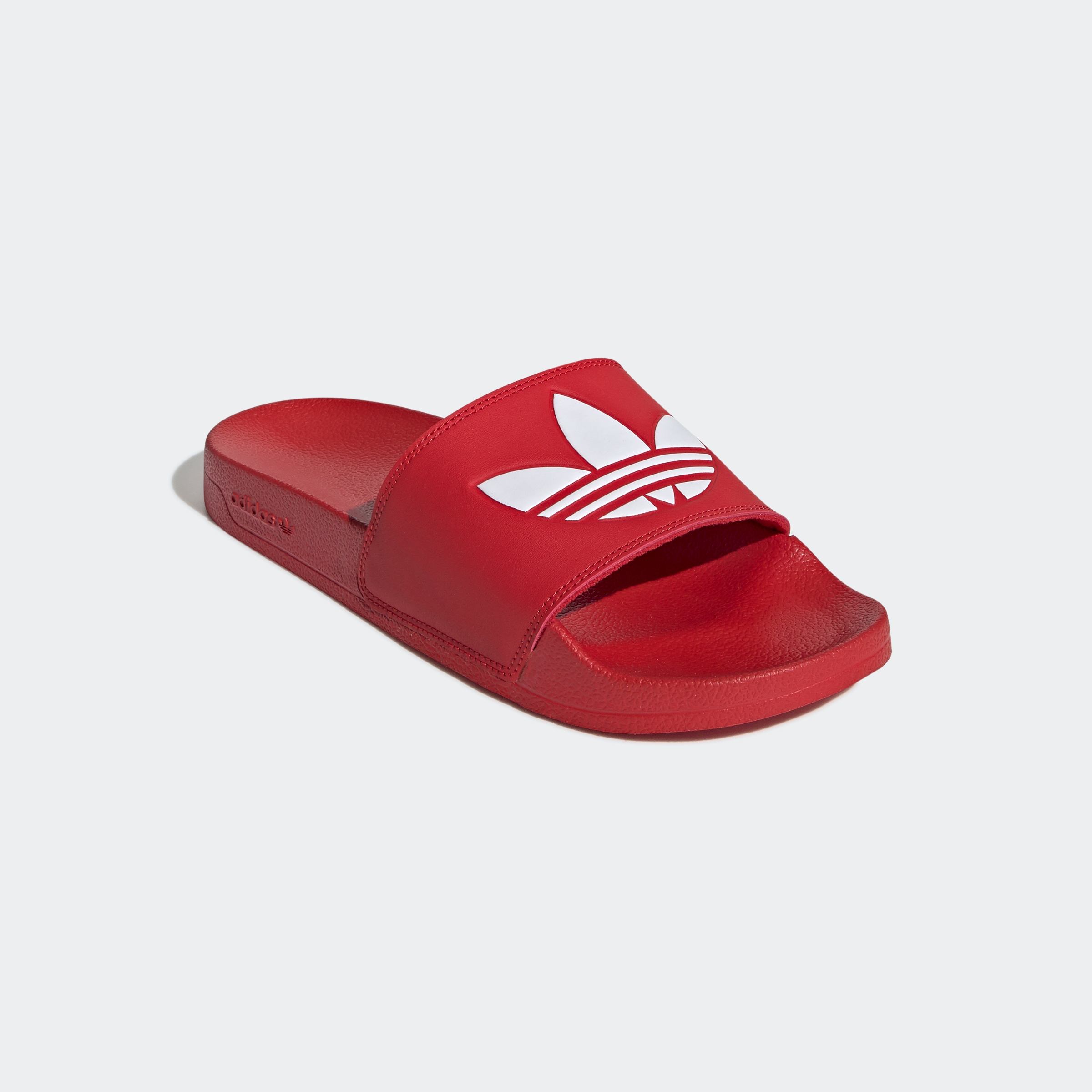 Badesandale ADIDAS ORIGINALS "LITE ADILETTE", Herren, Gr. 46, rot (scarlet, cloud weiß, scarlet), Synthetik, clean, Schuhe Schlappen Badelatschen Pantolette