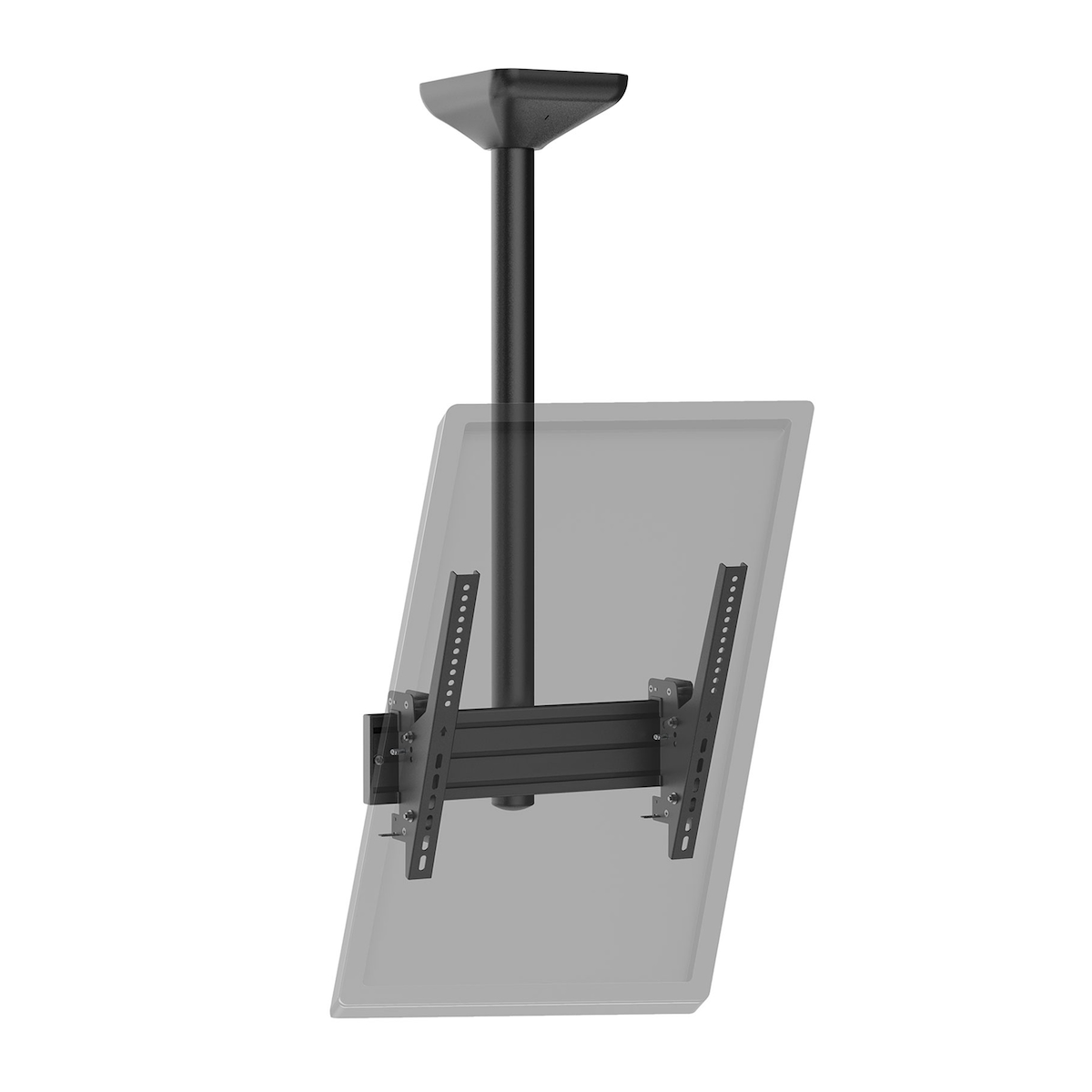 KIMEX - TV-Halterung neigbare Decke 1 Hochformatbildschirm 43''- 75'' Höhe 100cm schwarz Image