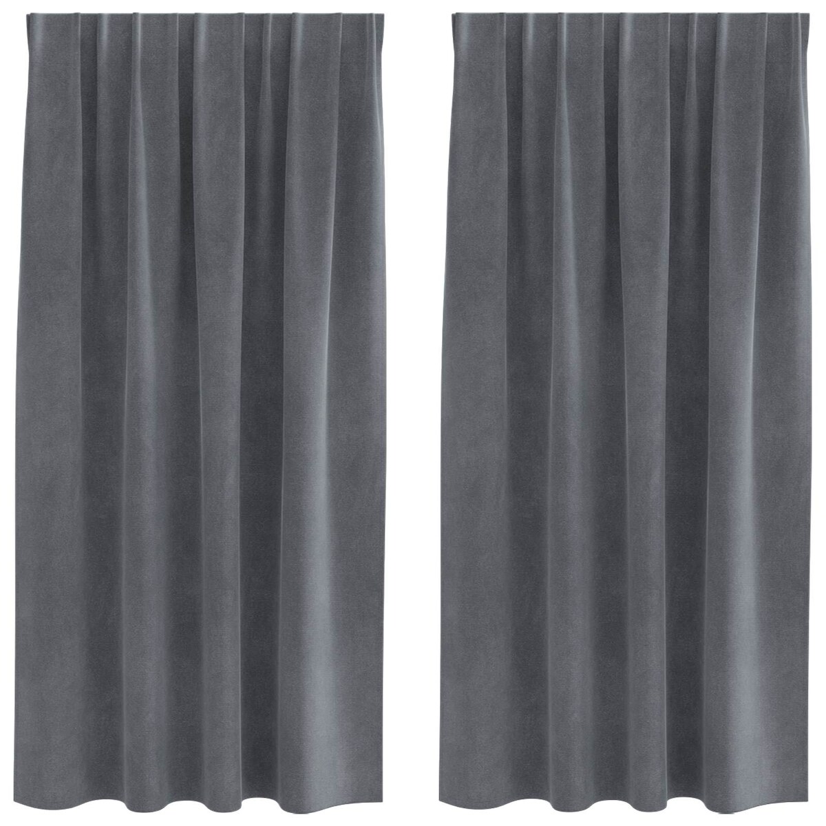 vidaXL Verdunkelungsvorhänge 2 pcs Hellgrau 140 x 175 cm Samt Image