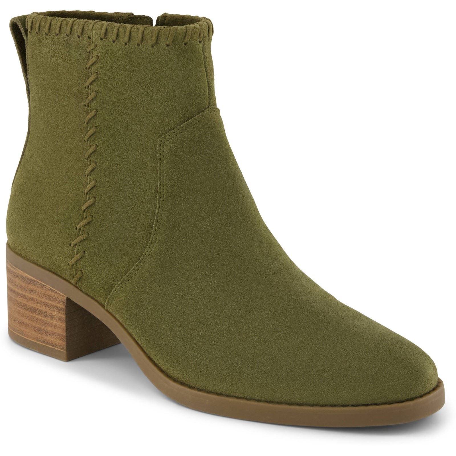 TOMS Delilah Absatz-Suede Damen Khaki Absatz-Stiefeletten