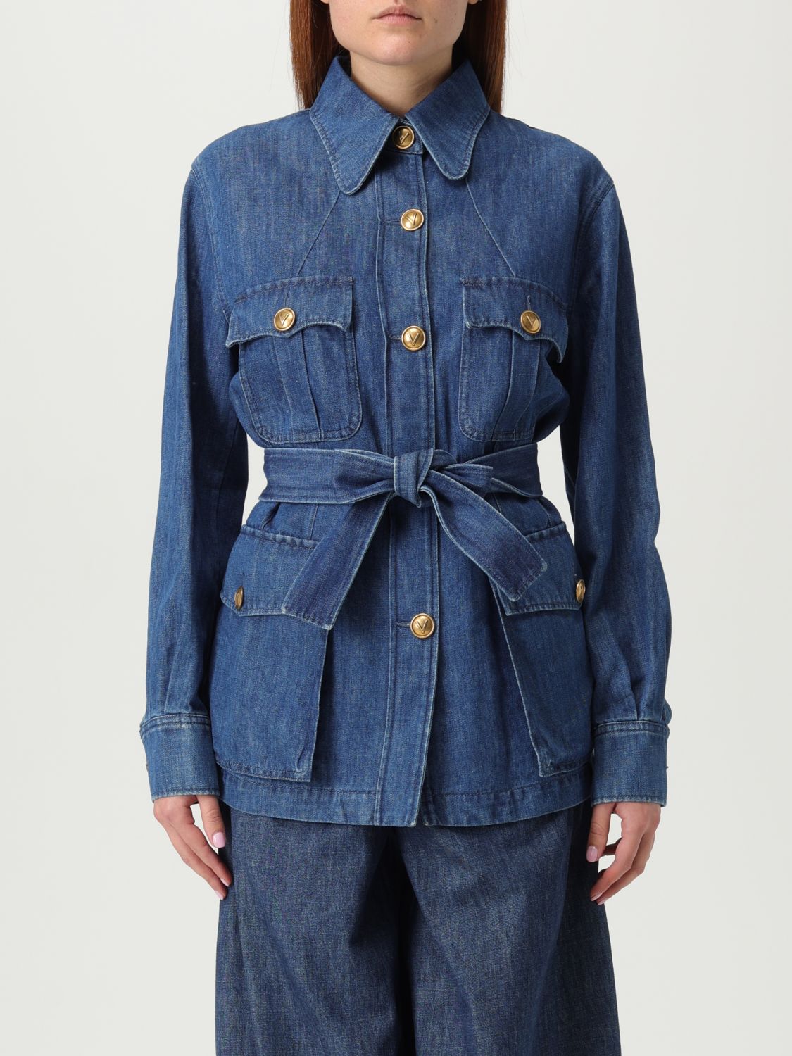 Gürteltasche aus Denim mit goldenen Knöpfen Image