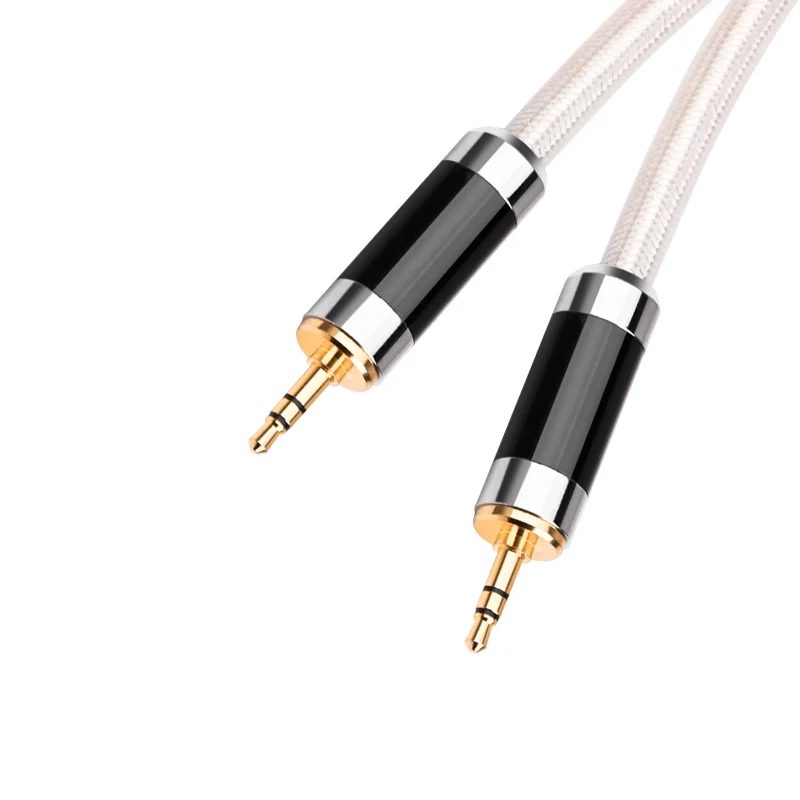 Hochwertiges HiFi-3,5-mm-Aux-Kabel für Verstärker, OCC-Silber, gemischter Kern, geräuschfrei, 3,5-mm-Klinkenstecker, professionelles Audiokabel Image