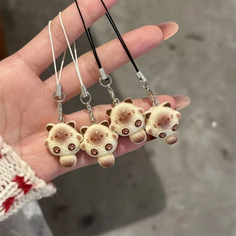Kawaii Katze Bär Anhänger Handy Schlüsselanhänger Niedlicher bezaubernder Handy Charm Riemen Schlüsselanhänger Image