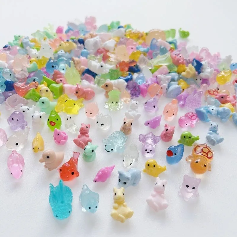 5–60 Stück Mini-Harz-Tier, einfarbig/Nachtlicht, zufällig senden, Heimdekoration, Zubehör, Tiermodelle, Party, Urlaub, Geschenke Image