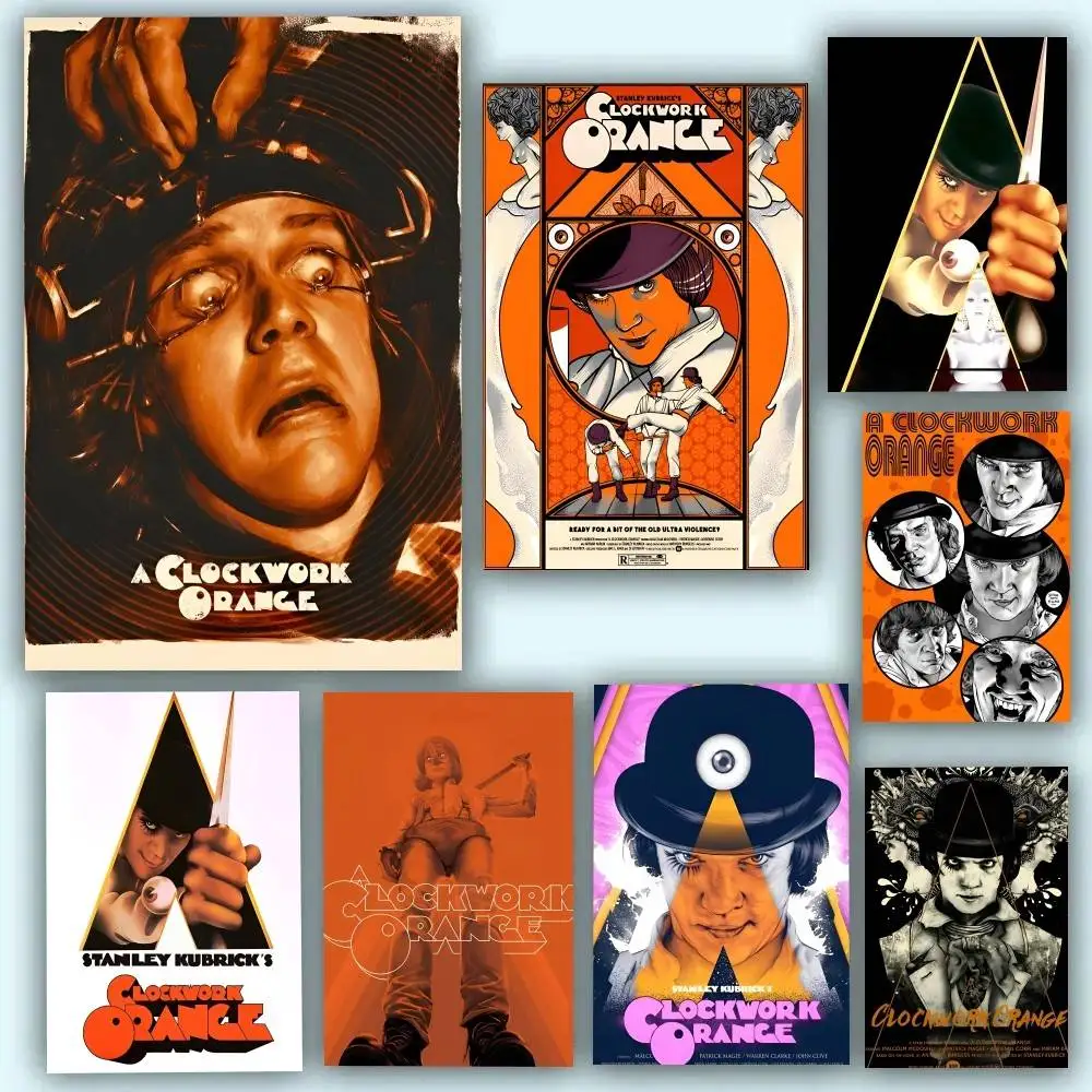 Film A-A Uhrwerk Orange Poster Wasserdichte Wand Kunst Aufkleber Für Bar Wohnzimmer Vintage Room Decor Hohe Qualität Druck Geschenk