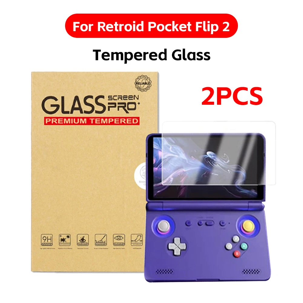 2 Stück gehärtetes Glas 9H HD Schutzfolie kratzfest für Retroid Pocket Flip 2 Spielekonsole Image